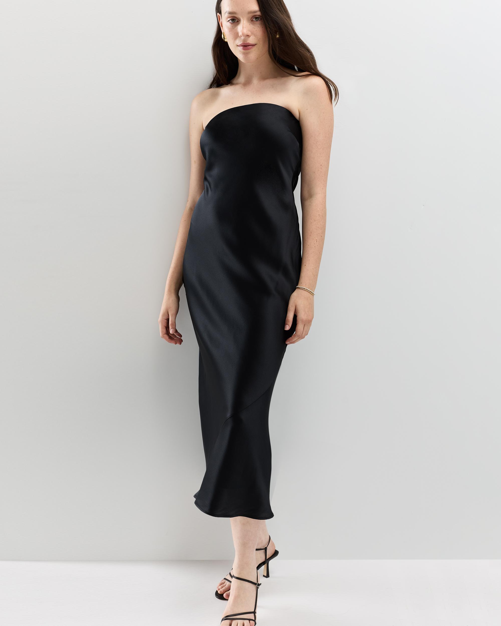 Quince | Women's Strapless Midi Dress Size XS, Mulberry Silk Product Image