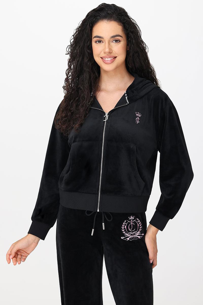 Relaxed Velour Zip Hoodie Product Image