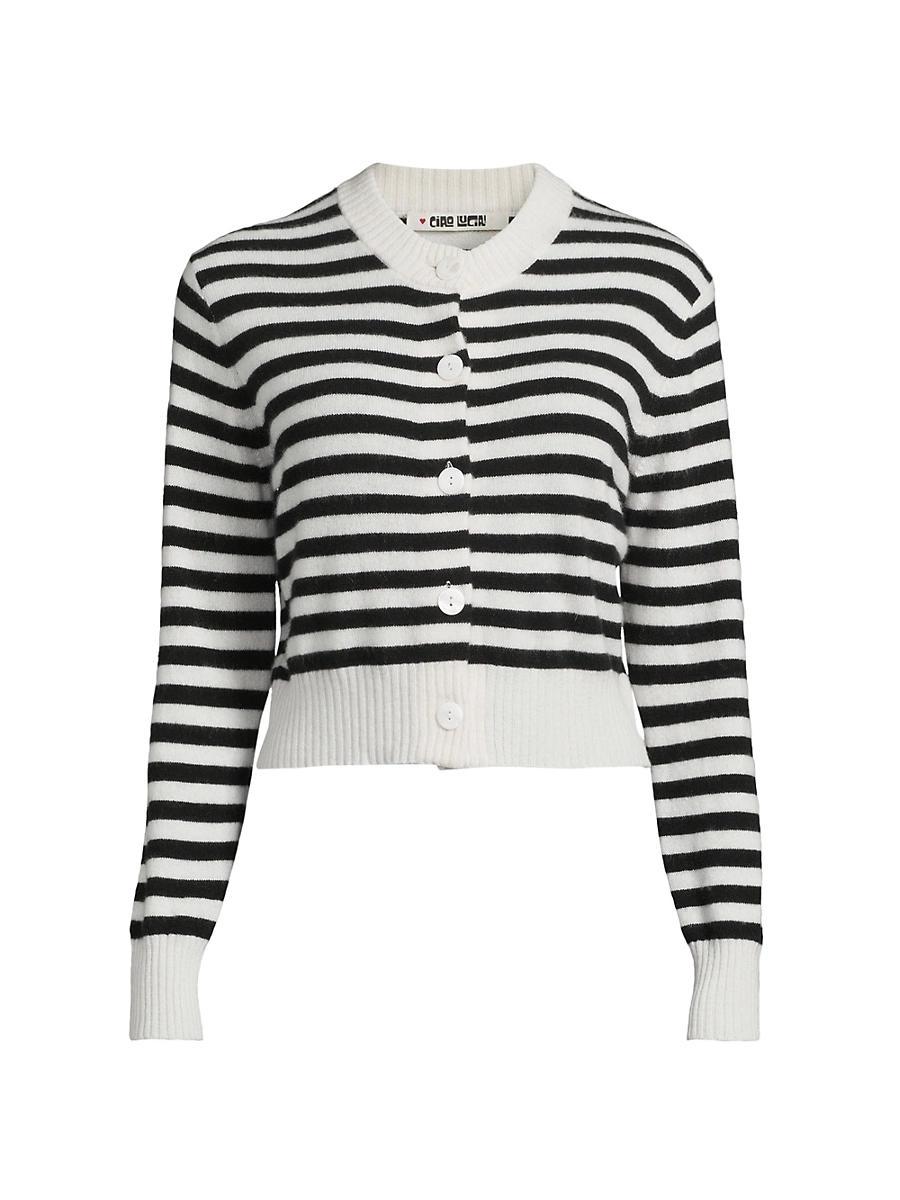 Womens Filipa Striped Cashmere Cardigan Product Image