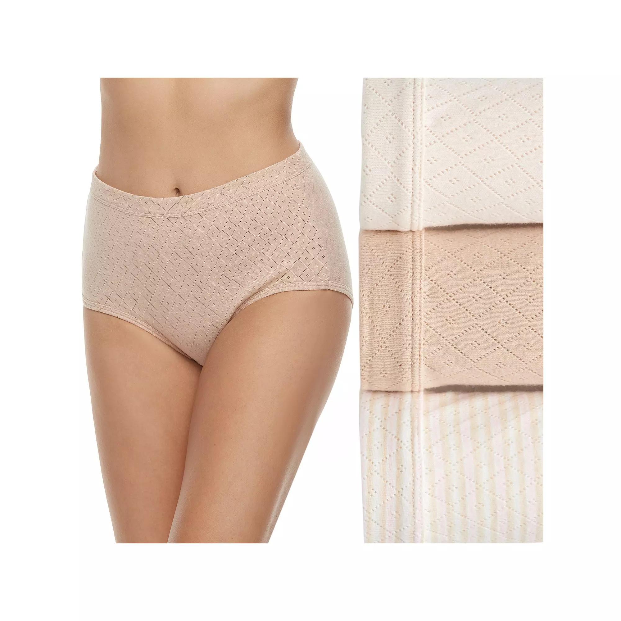 Womens Jockey Elance Breathe 3-pack Pointelle Briefs Panty Set 1542 Purple Veil Asst Product Image