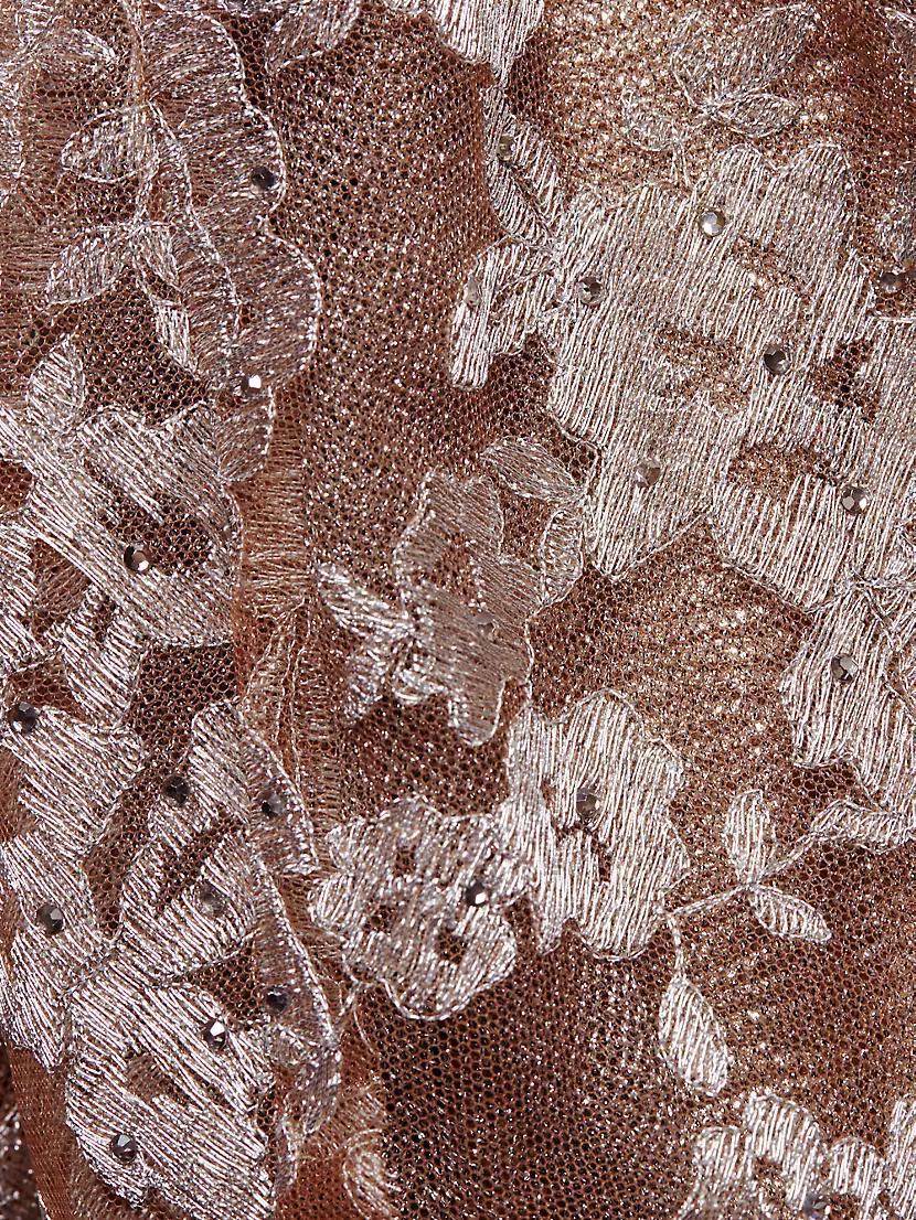 Floral-Embroidered Trumpet Gown Product Image
