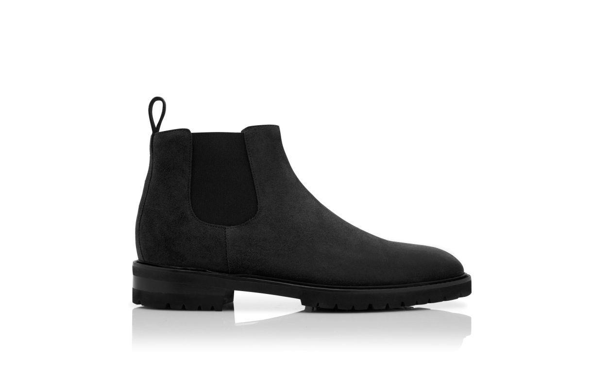 BROMPTON Black Calf Suede Chelsea Boots Product Image