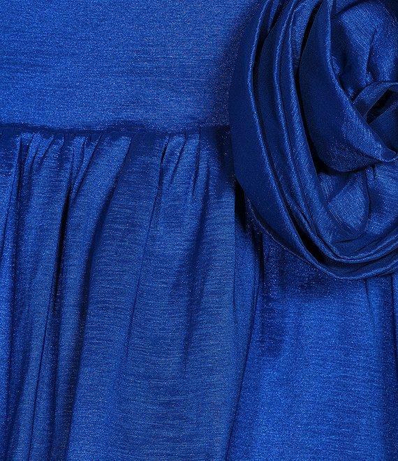 Next Up Square Neck Lace-Up Back Rose Bubble Skirt Dress Product Image