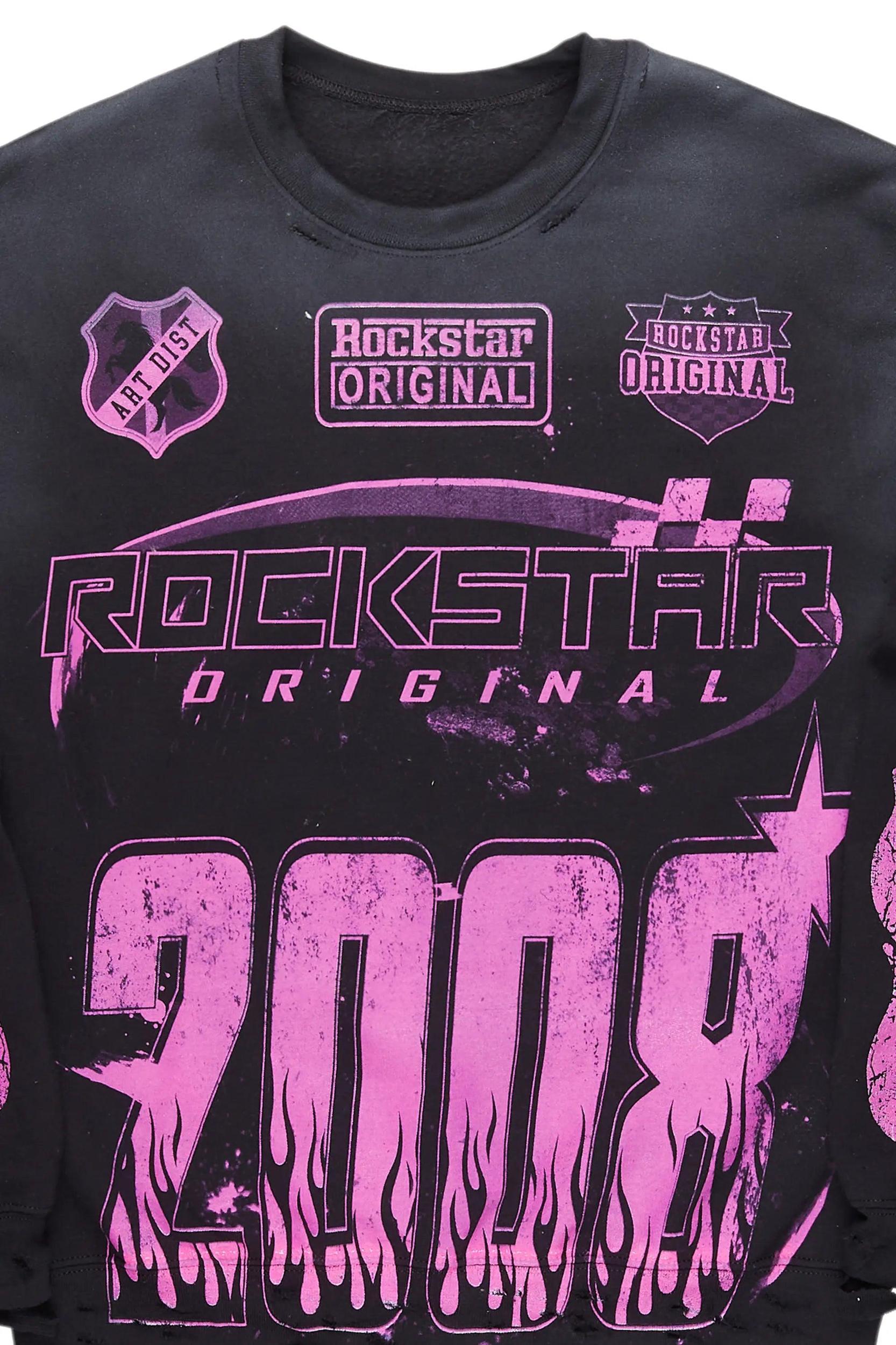 Amos Black/Pink Graphic Crewneck Male Product Image