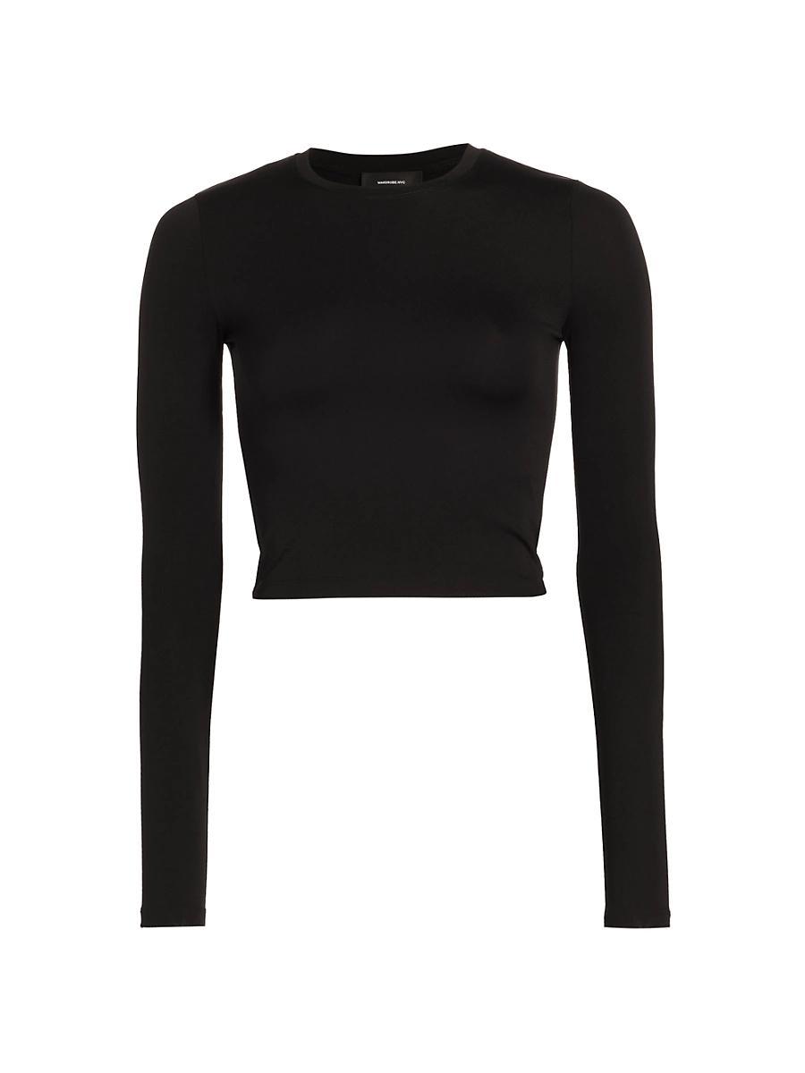 Womens Long-Sleeve Crop T-Shirt Product Image