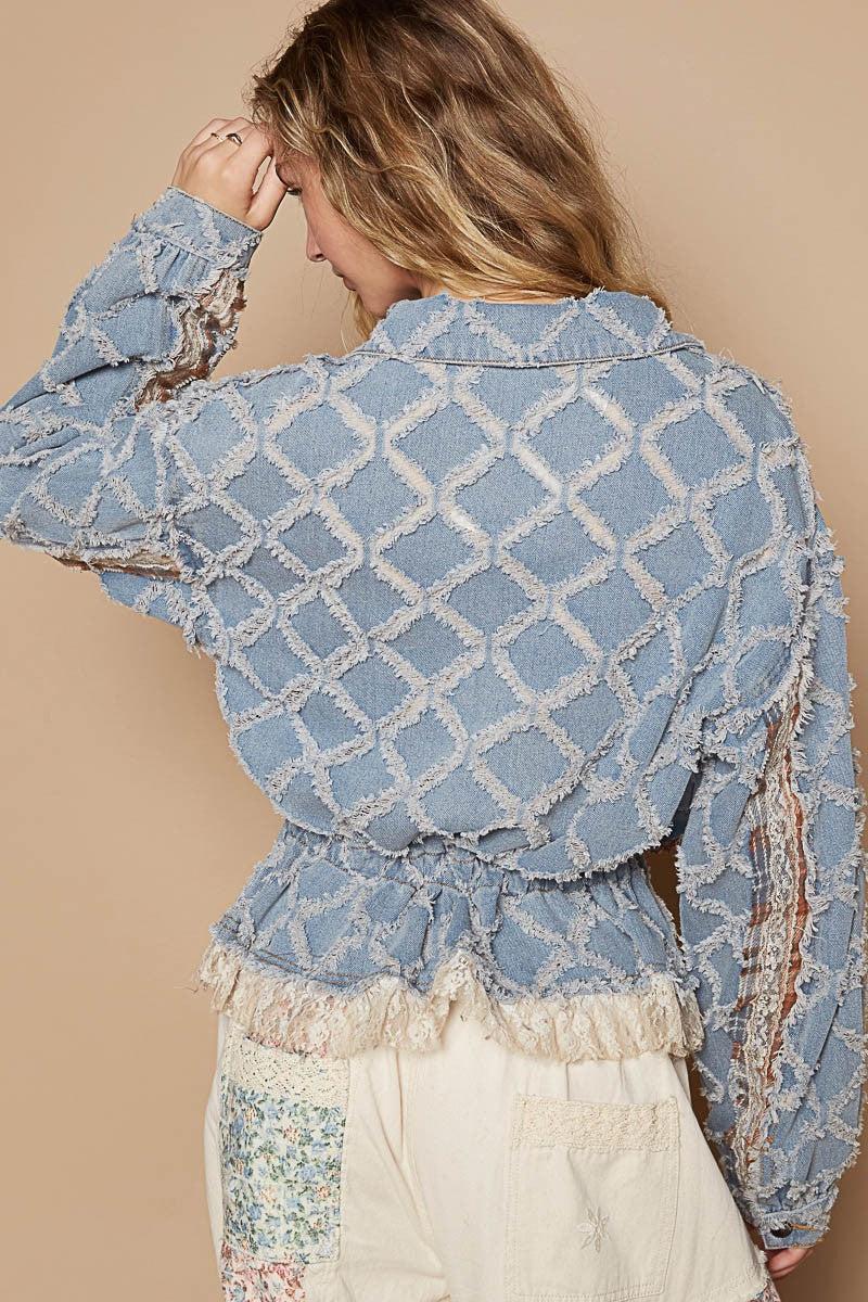 Balloon Sleeve Ruffle Detail Jacket Product Image