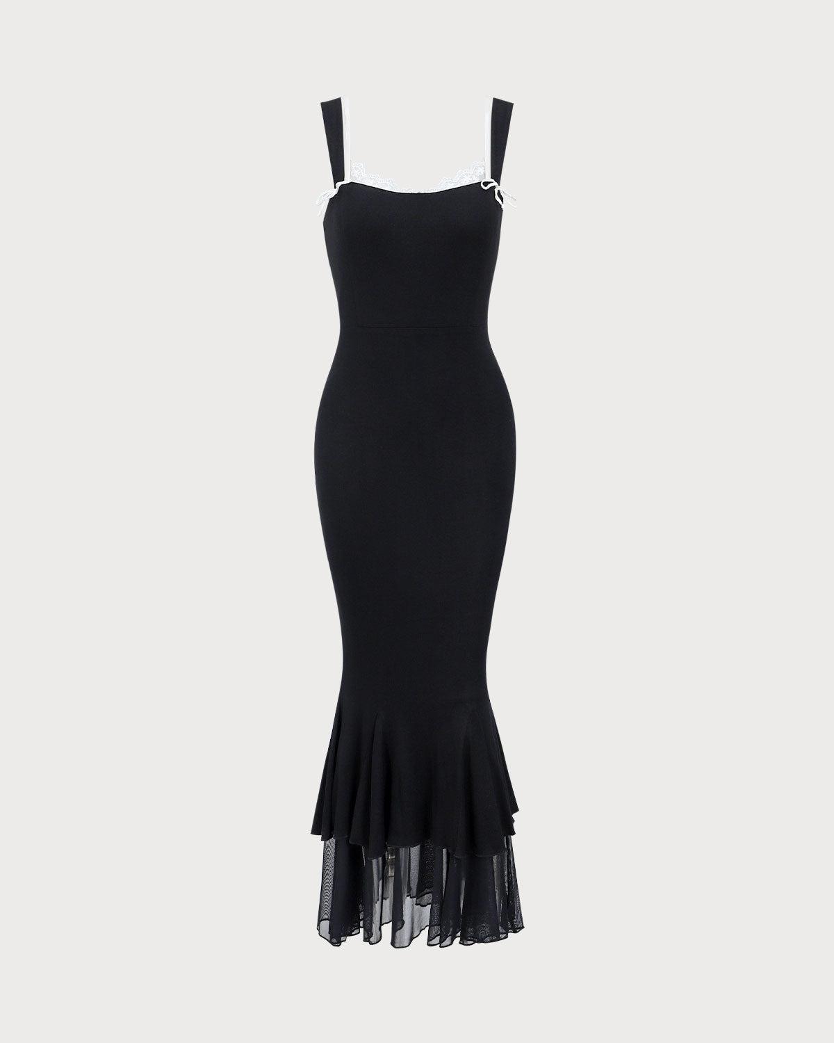 Black Bodycon Slip Maxi Dress Product Image