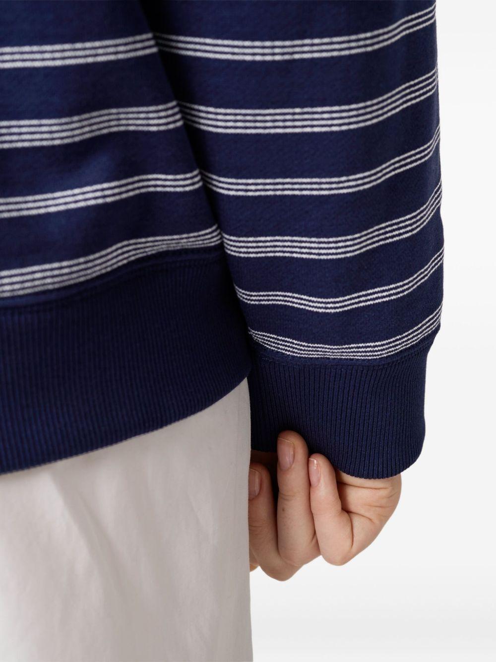 striped half-zip polo shirt Product Image