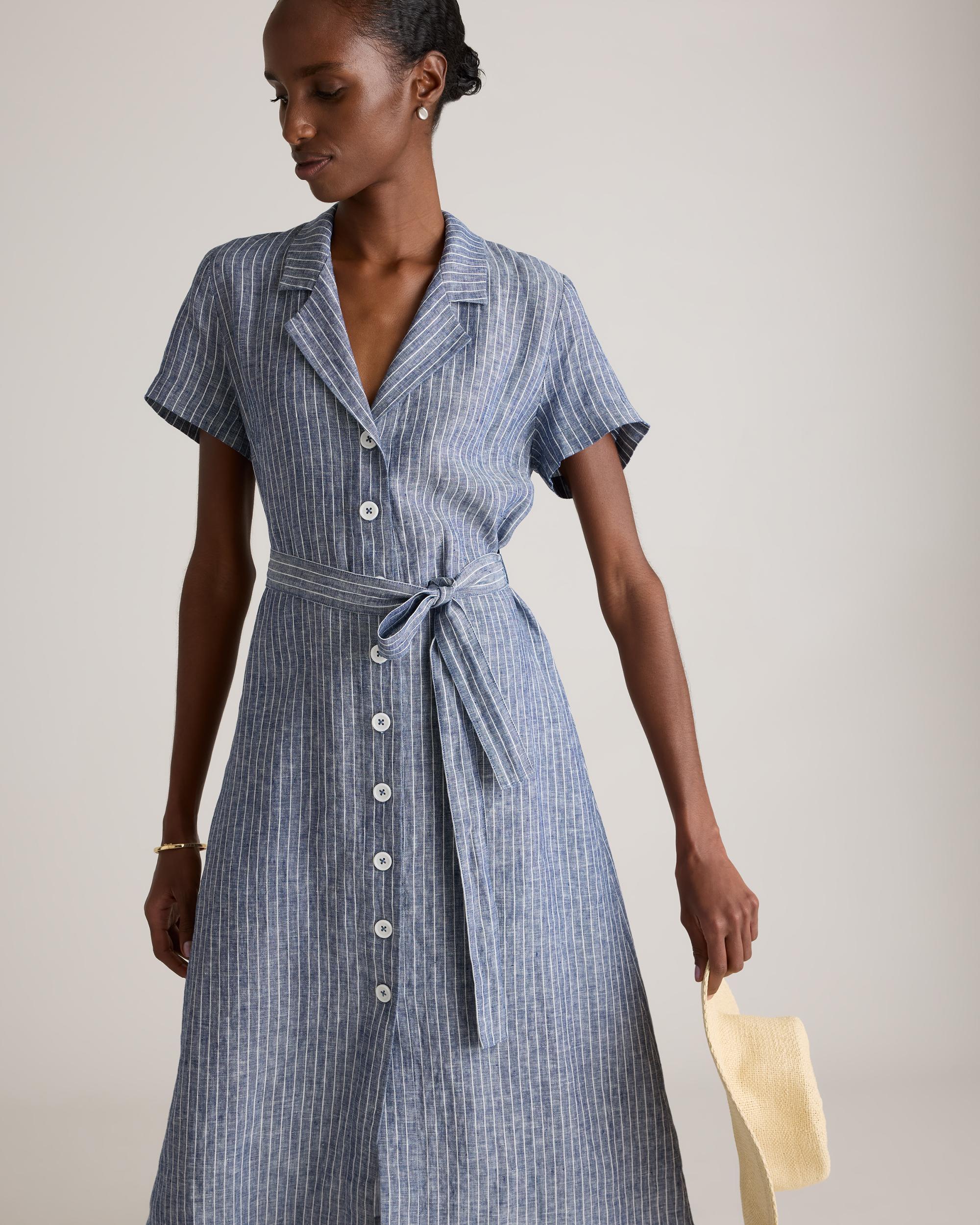 Quince | Women's 100% European Linen Button Front Dress Size XL Product Image