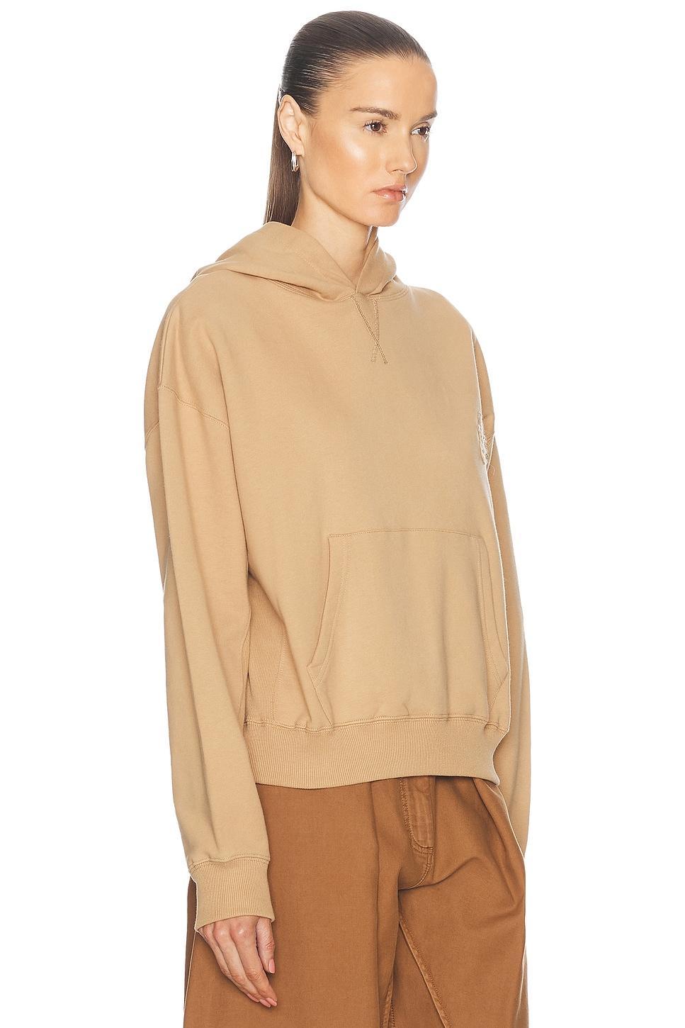 JW ANDERSON Logo Cotton Jersey Hoodie In Beige Product Image