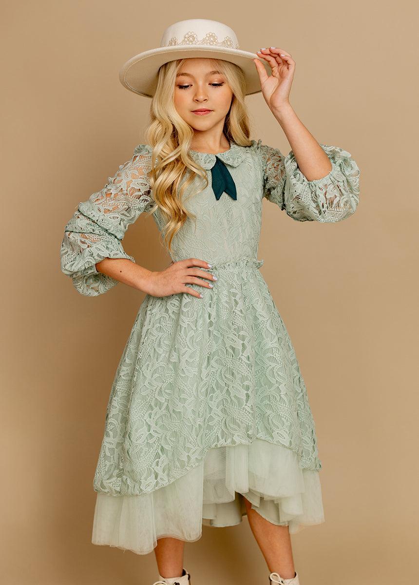 Paris Petticoat Dress in Light Seaglass Girls Product Image