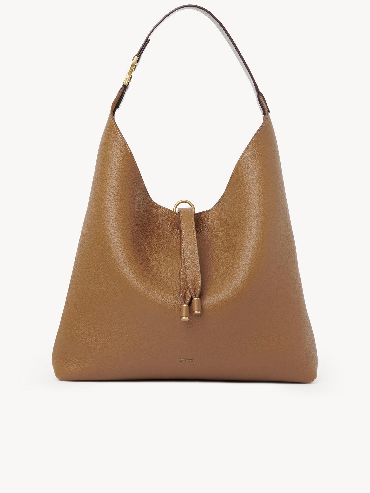 Marcie hobo bag in grained leather Product Image