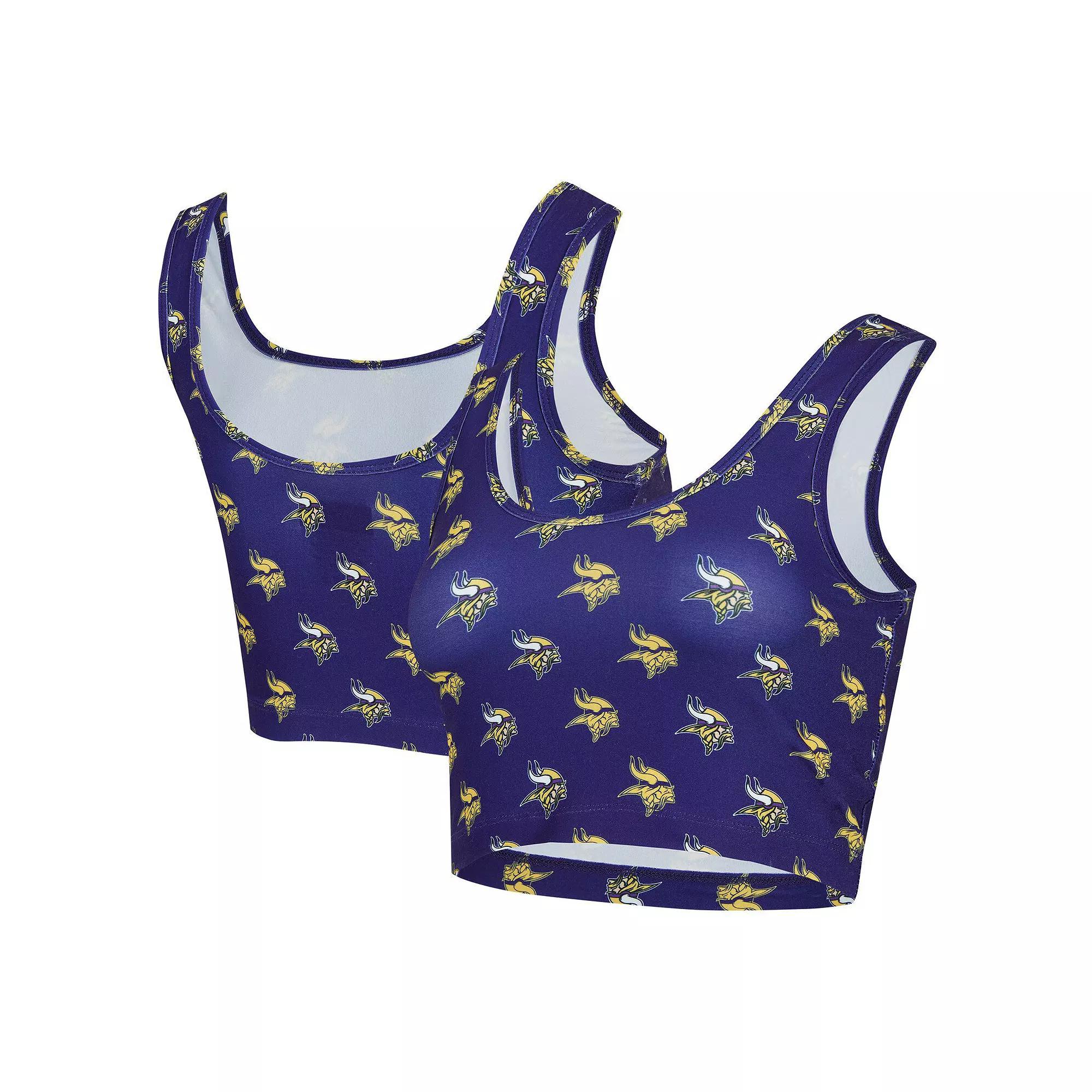 Women's Concepts Sport Purple Minnesota Vikings Record Allover Print Bralette, Size: Small Product Image