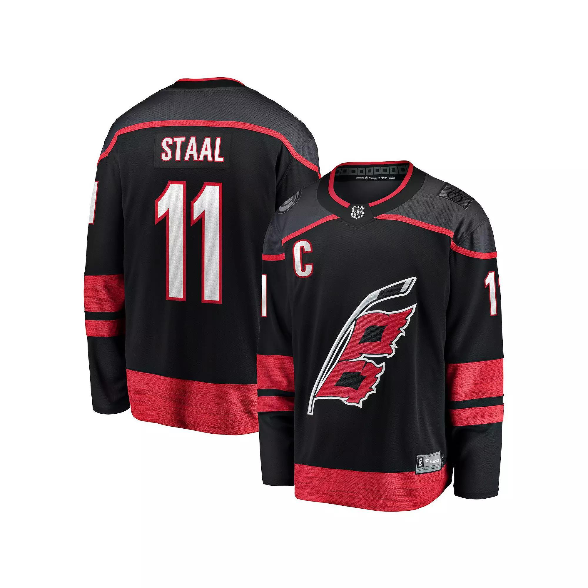 Mens Fanatics Branded Jordan Staal Carolina Hurricanes Home Captain Patch Breakaway Player Jersey Product Image