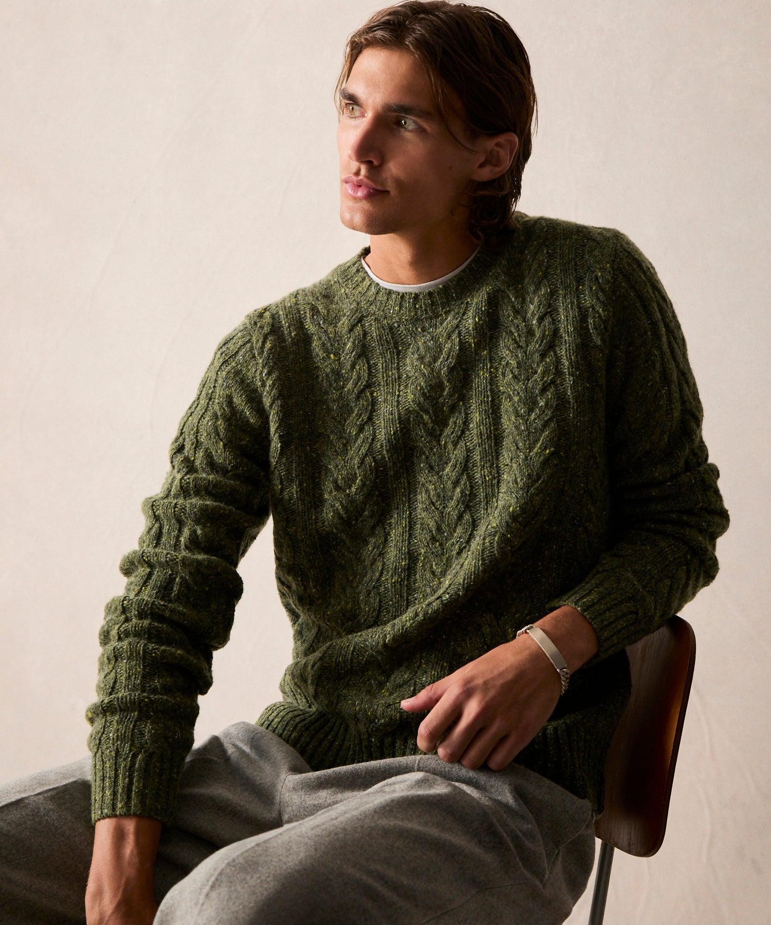 Donegal Cable Crewneck Sweater in Airway Product Image