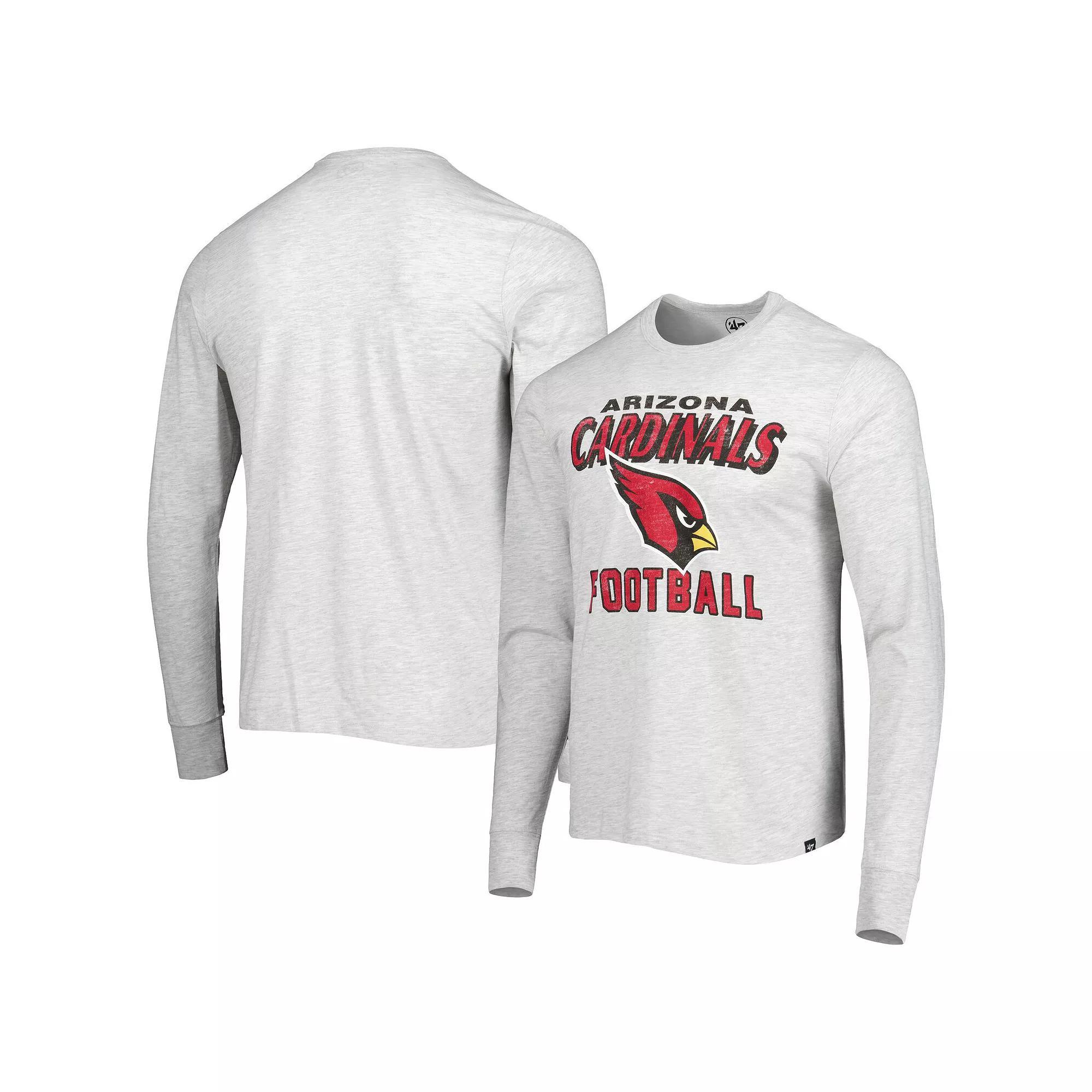Men's '47 Heathered Gray Arizona Cardinals Dozer Franklin Long Sleeve T-Shirt, Size: Large, Grey Product Image