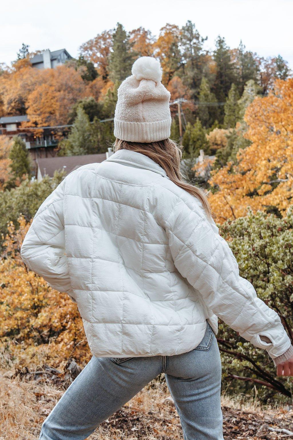 White Zip Up Puffer Jacket - FINAL SALE Product Image