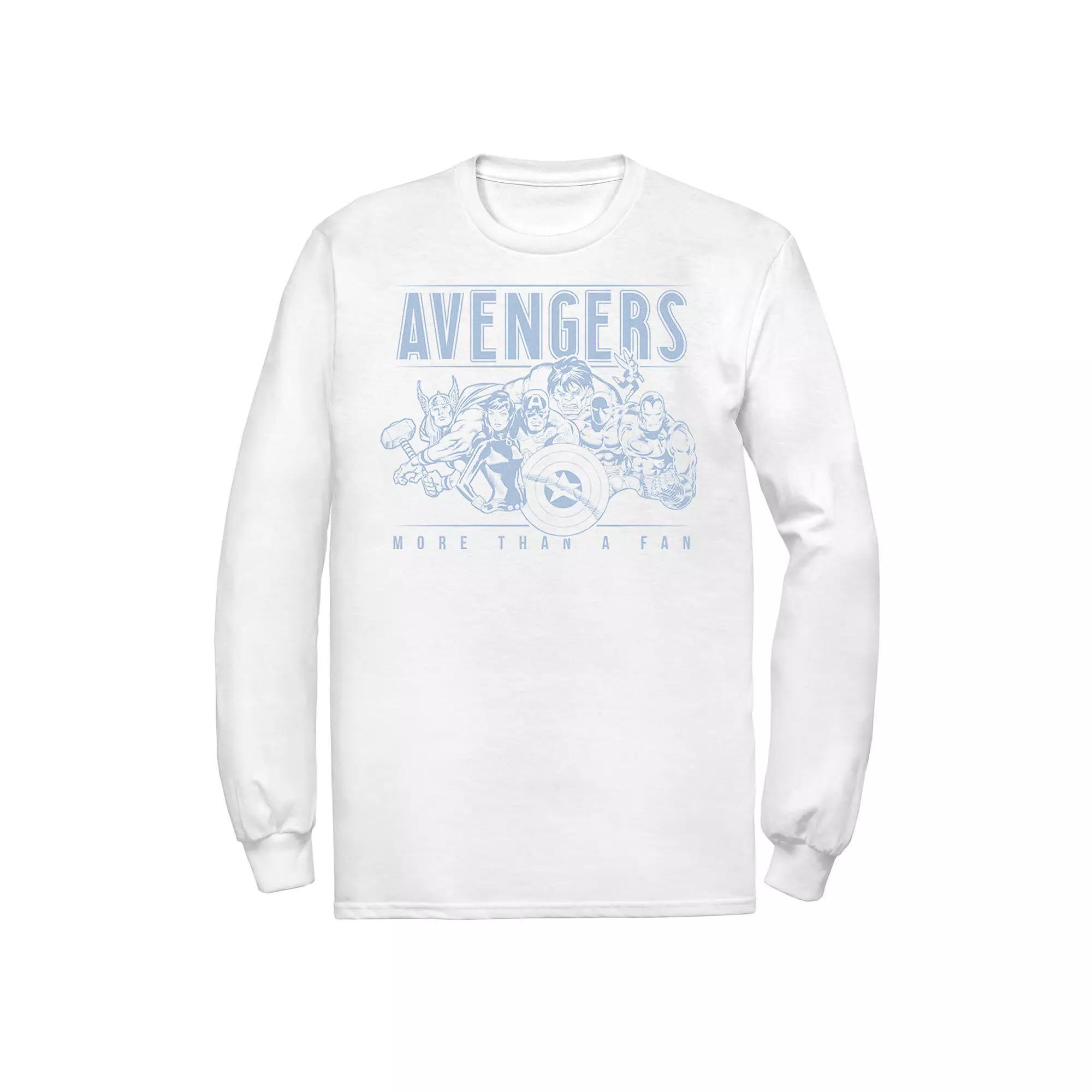 Men's Marvel Avengers "More Than A Fan" Graphic Tee, Size: Small, White Product Image