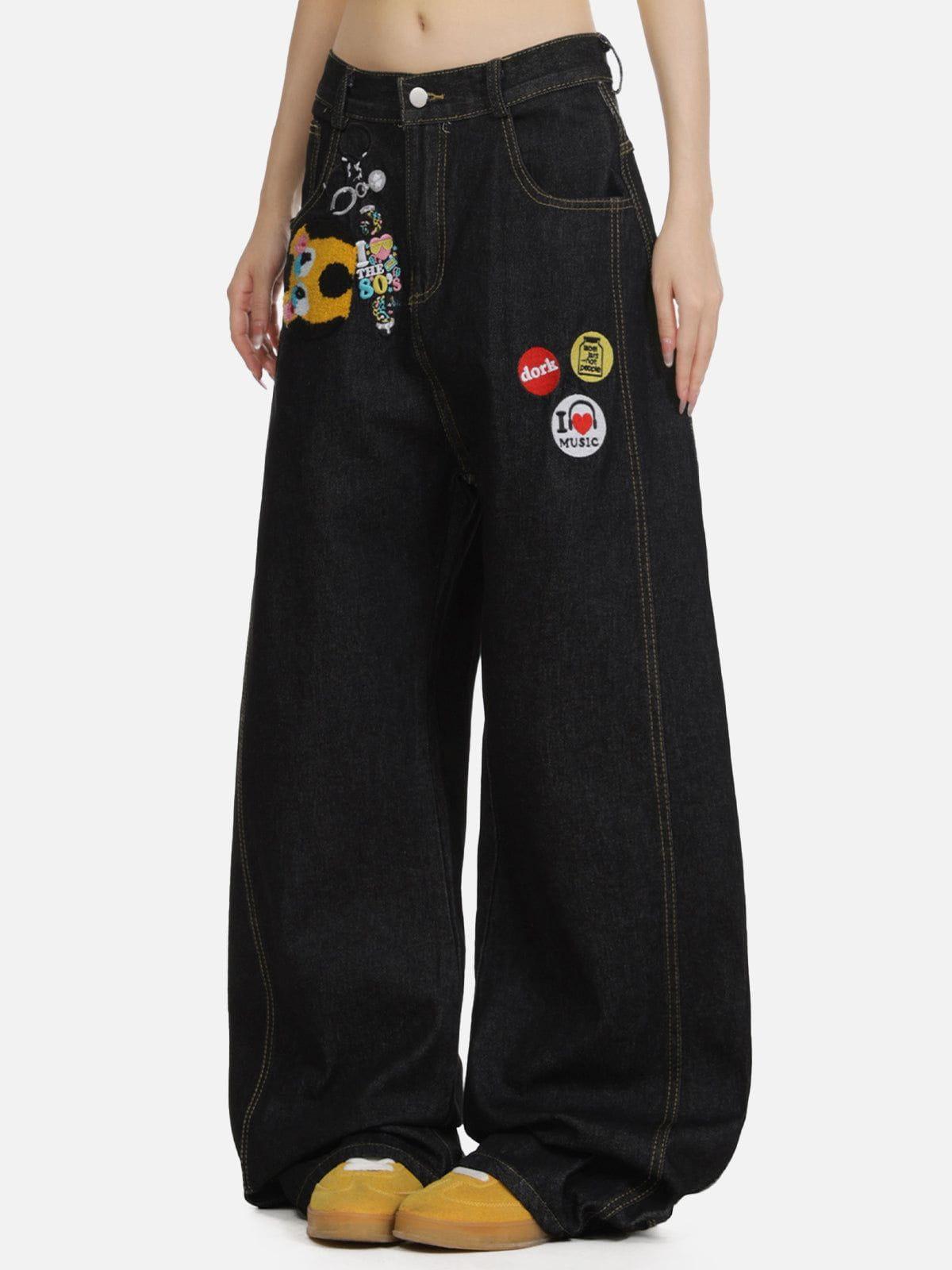 Aelfric Eden Embroidery Baggy Barrel Jeans Product Image