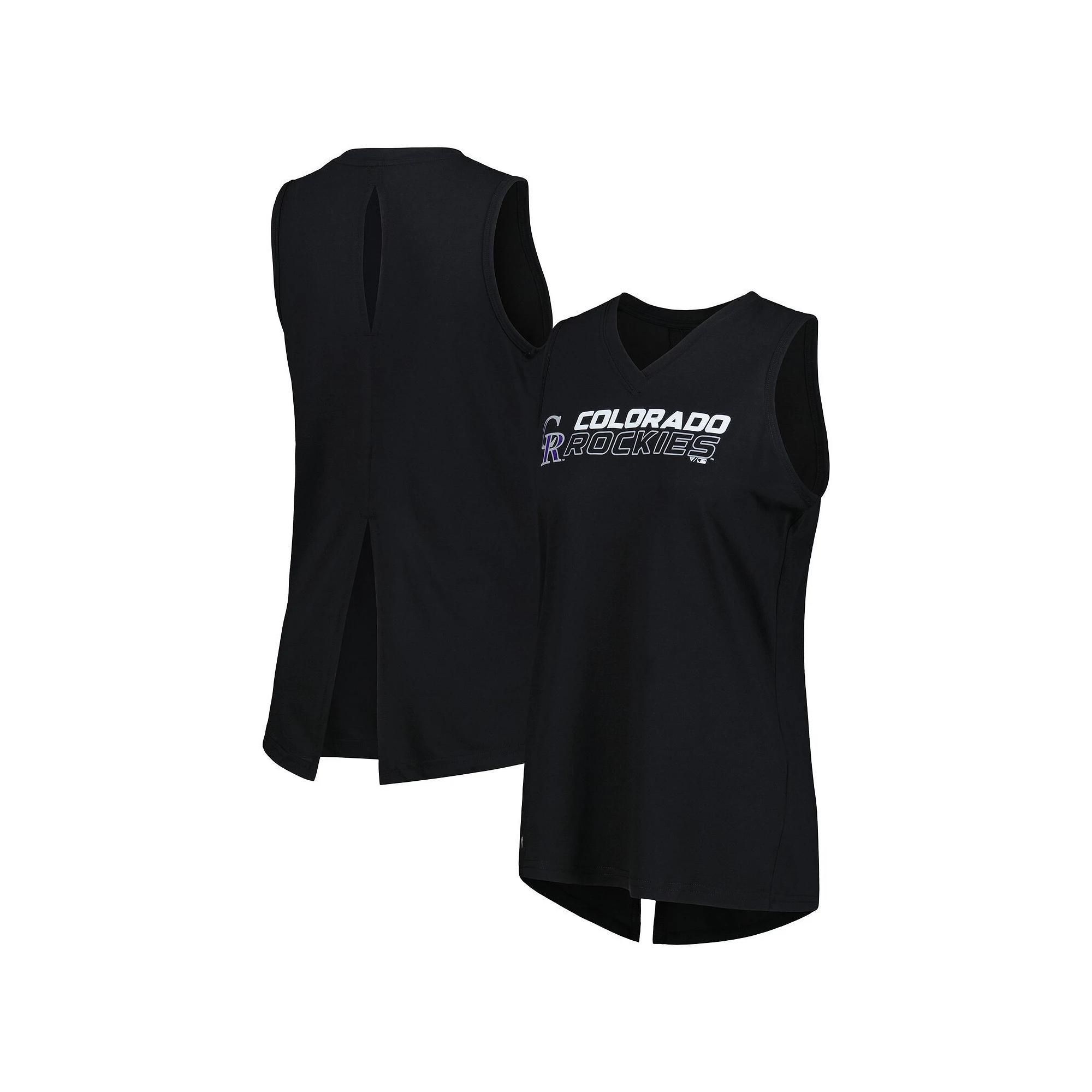 Women's Levelwear  Black Colorado Rockies Paisley Chase V-Neck Tank Top, Size: Small Product Image