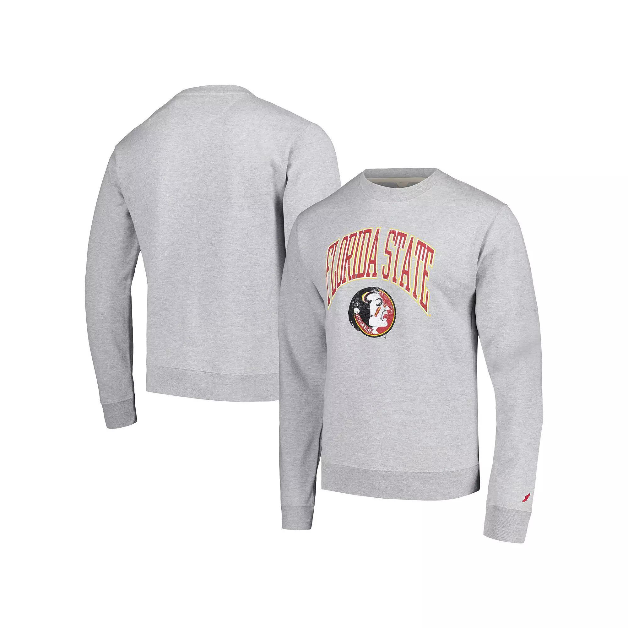 Mens League Collegiate Wear Heather Gray Florida State Seminoles Tall Arch Essential Pullover Sweatshirt Product Image