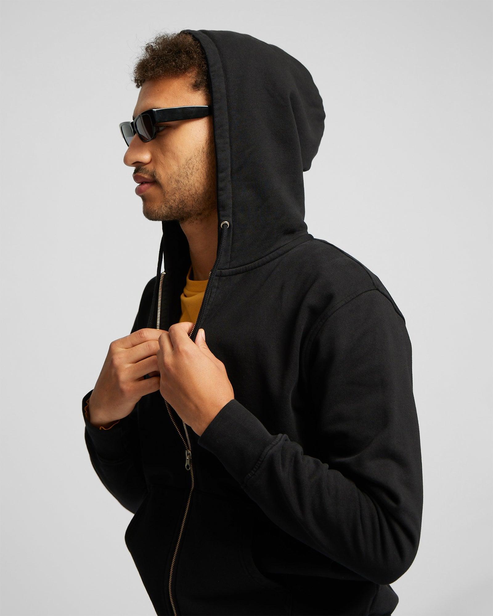 Classic Organic Zip Hood - Red Tangerine Product Image