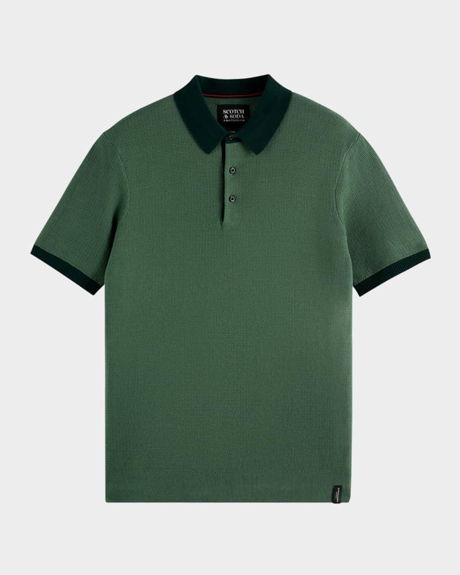 Men's Structured Cotton Knit Polo Shirt Product Image