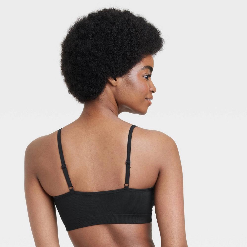Women's Seamless Bralette - Colsie™ Black S: Nylon, Pull-On, Unlined Cup, Ribbed, Machine Wash, Tumble Dry Product Image