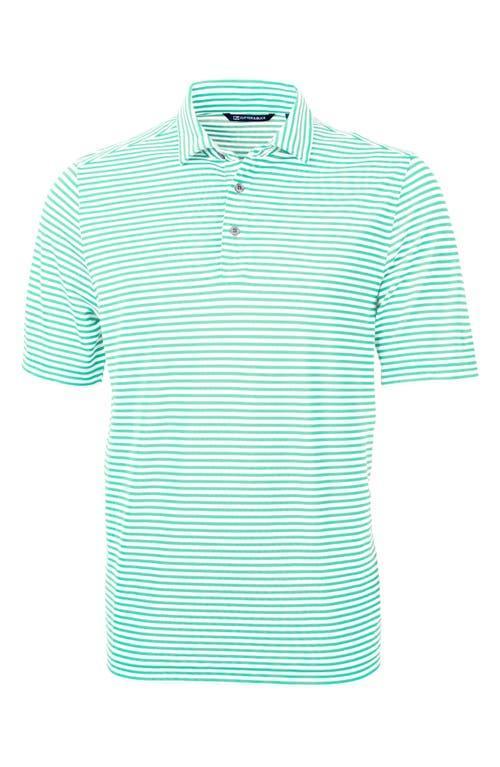 Cutter & Buck Virtue Eco Pique Stripe Recycled Polo (Atlas) Men's Clothing Product Image