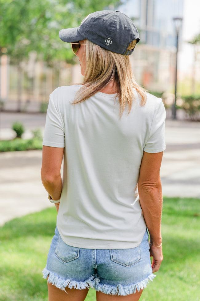 Plain Jane Ivory V-Neck Tee Product Image