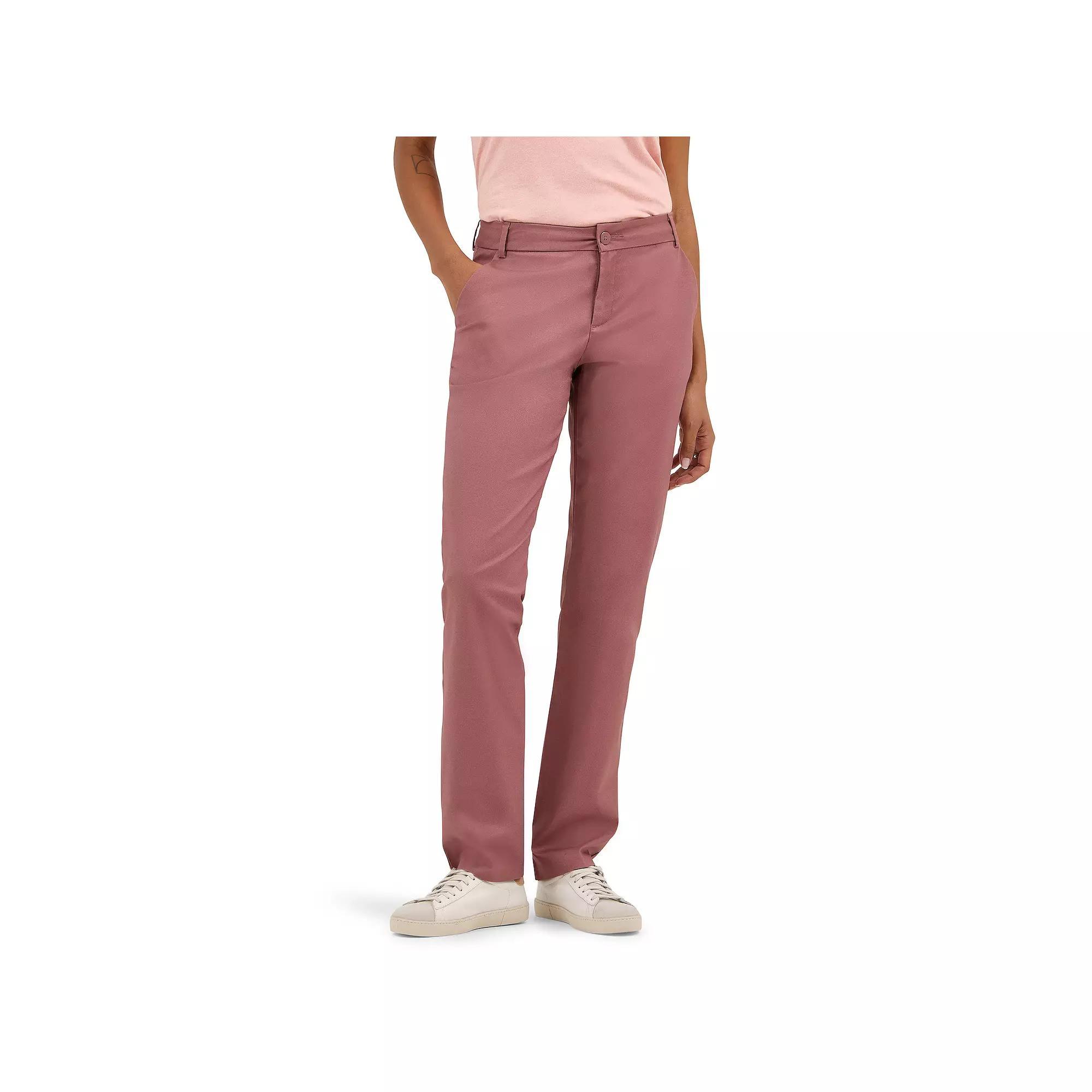 Women's Lee® Wrinkle-Free Relaxed Fit Straight-Leg Pants, Size: 6 Regular, Henna Product Image