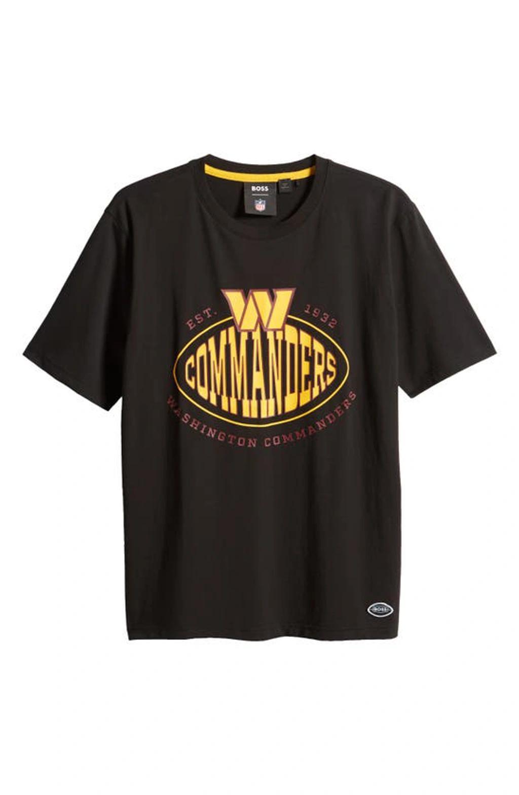 HUGO BOSS Boss X Nfl Stretch-cotton T-shirt With Collaborative Branding In Commanders Product Image