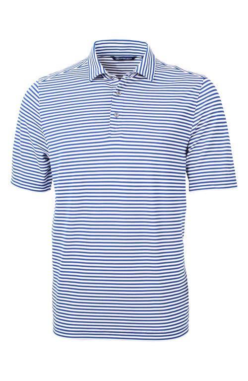 Cutter & Buck Virtue Eco Pique Stripe Recycled Polo (Atlas) Men's Clothing Product Image