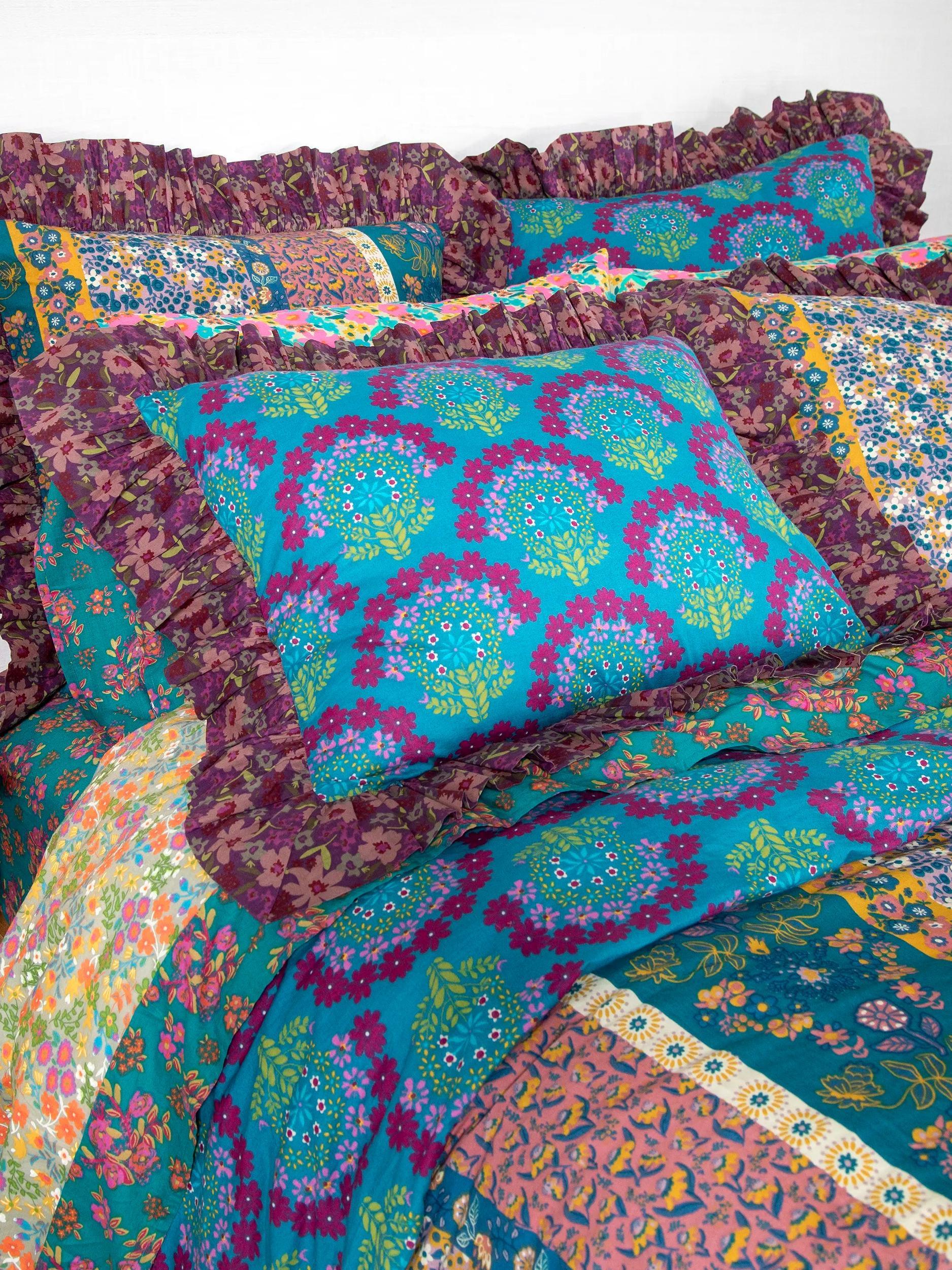 So Soft Cotton Reversible Euro Sham - Boho Borders Product Image