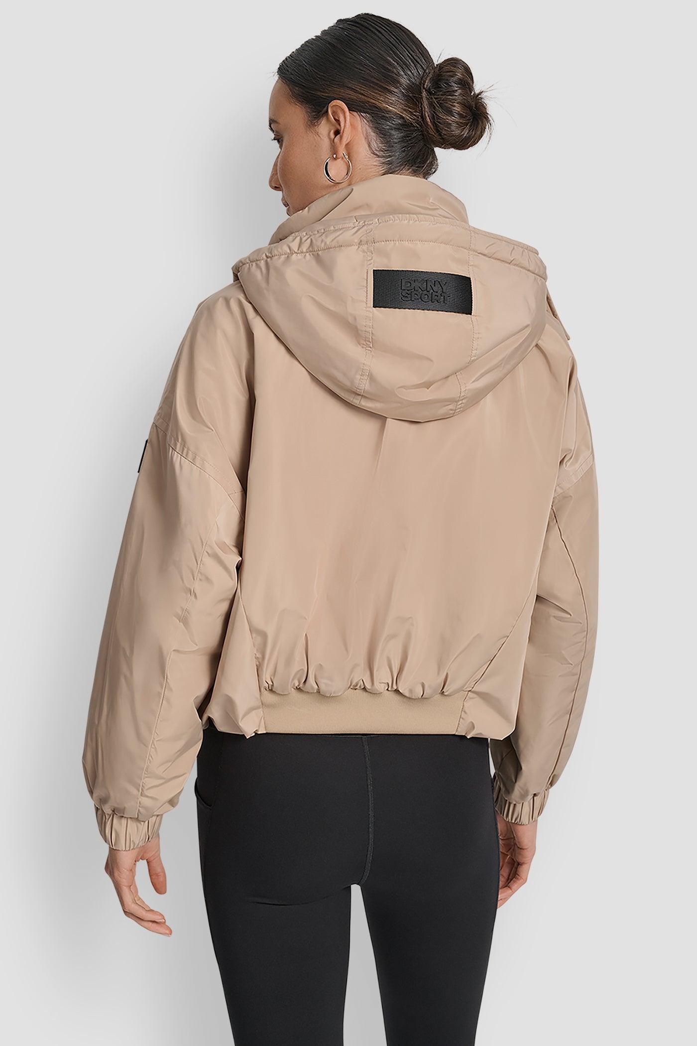 SHORT LOGO EMBELLISHED HOODED JACKET Product Image
