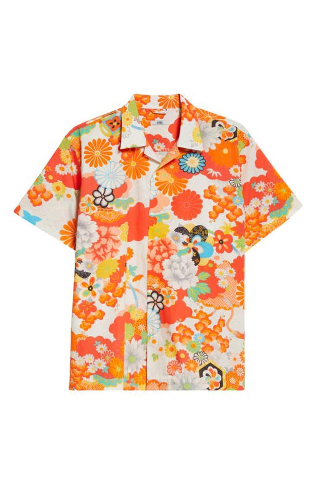 BODE Bedroom Garden Short Sleeve Button-up Shirt In Multi Multi Product Image