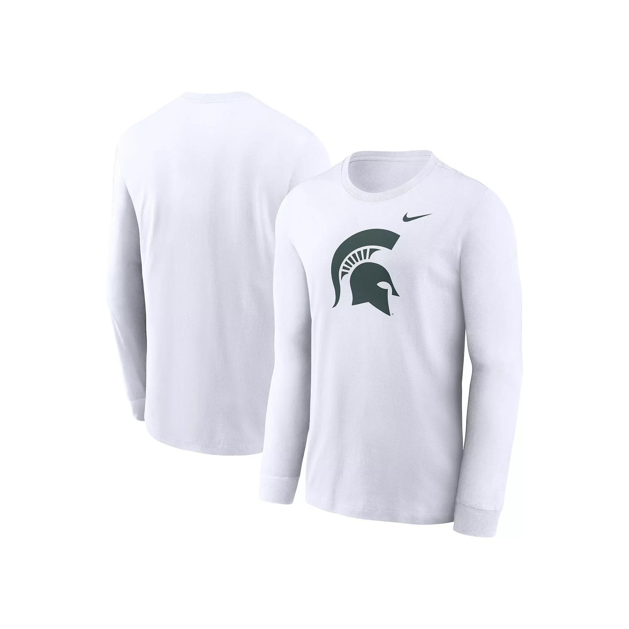 Men's Nike White Michigan State Spartans Primary Logo Long Sleeve T-Shirt, Size: XL Product Image
