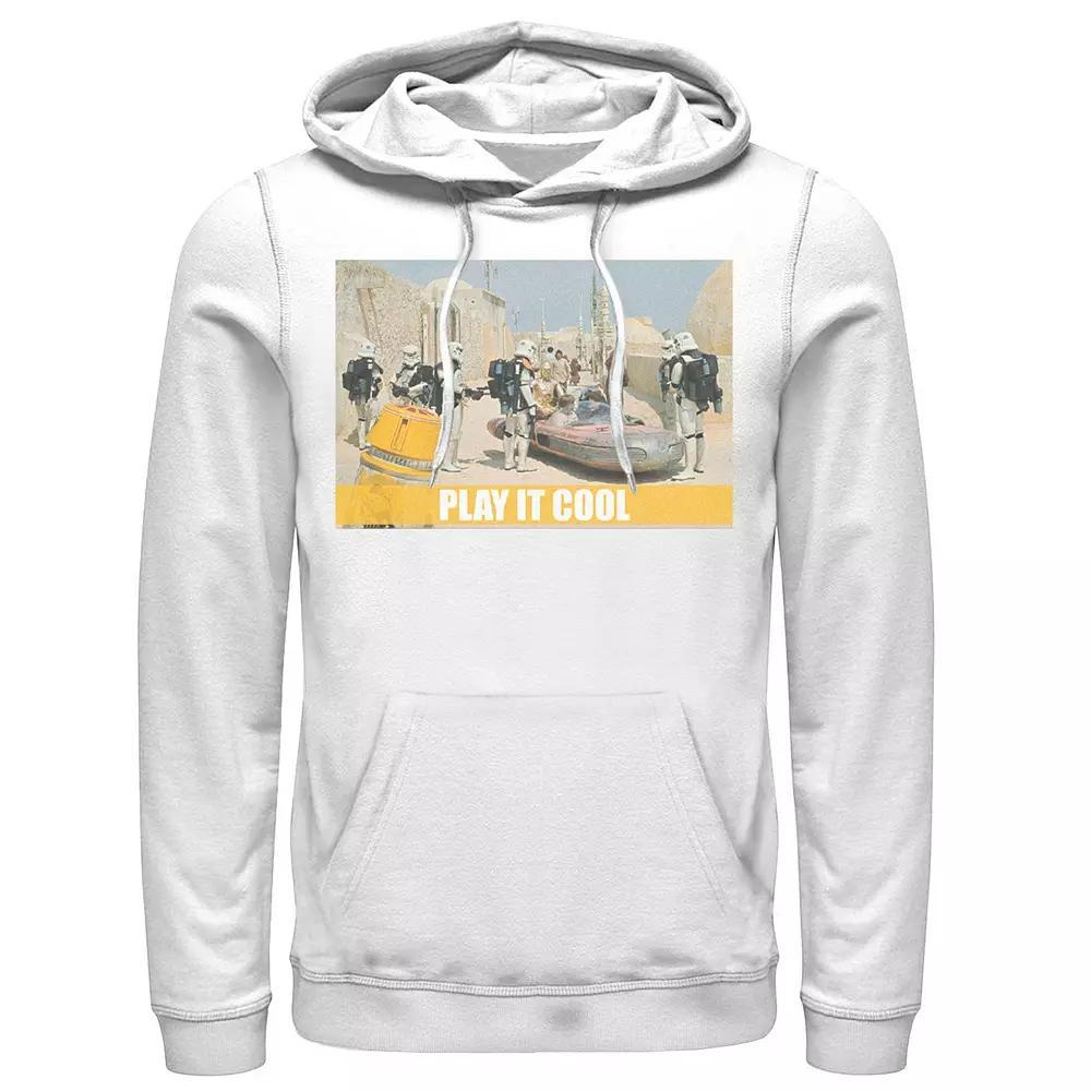 Men's Star Wars Luke, Obi-Wan & C-3PO Play It Cool Meme Hoodie, Size: XL, White Product Image