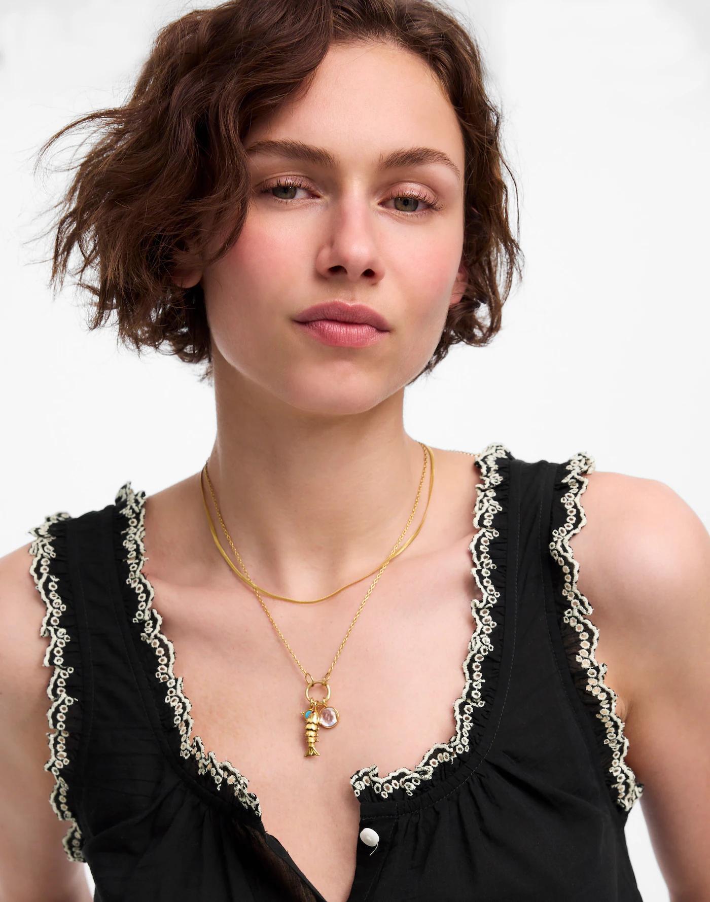 Embroidered Scalloped Tank Product Image