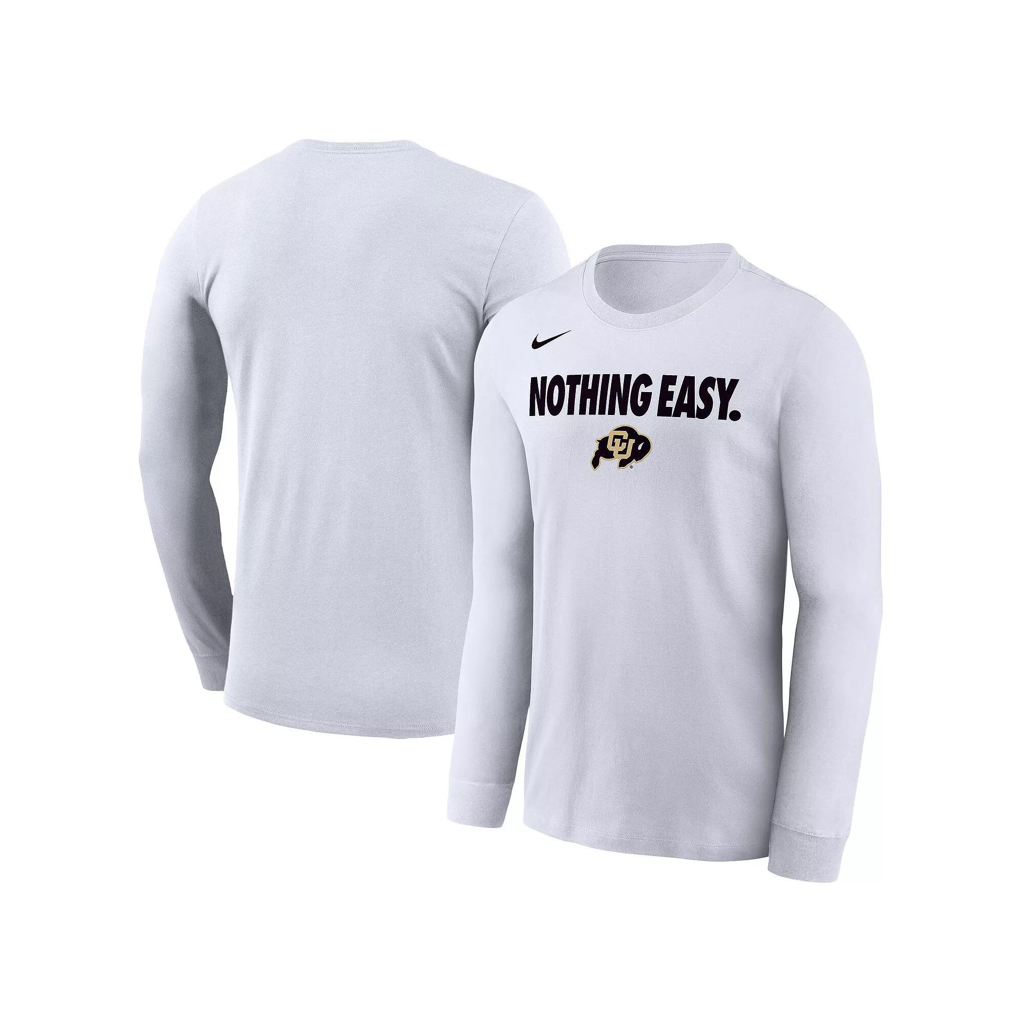 Men's Nike White Colorado Buffaloes 2025 On-Court Bench Long Sleeve T-Shirt, Size: Large Product Image