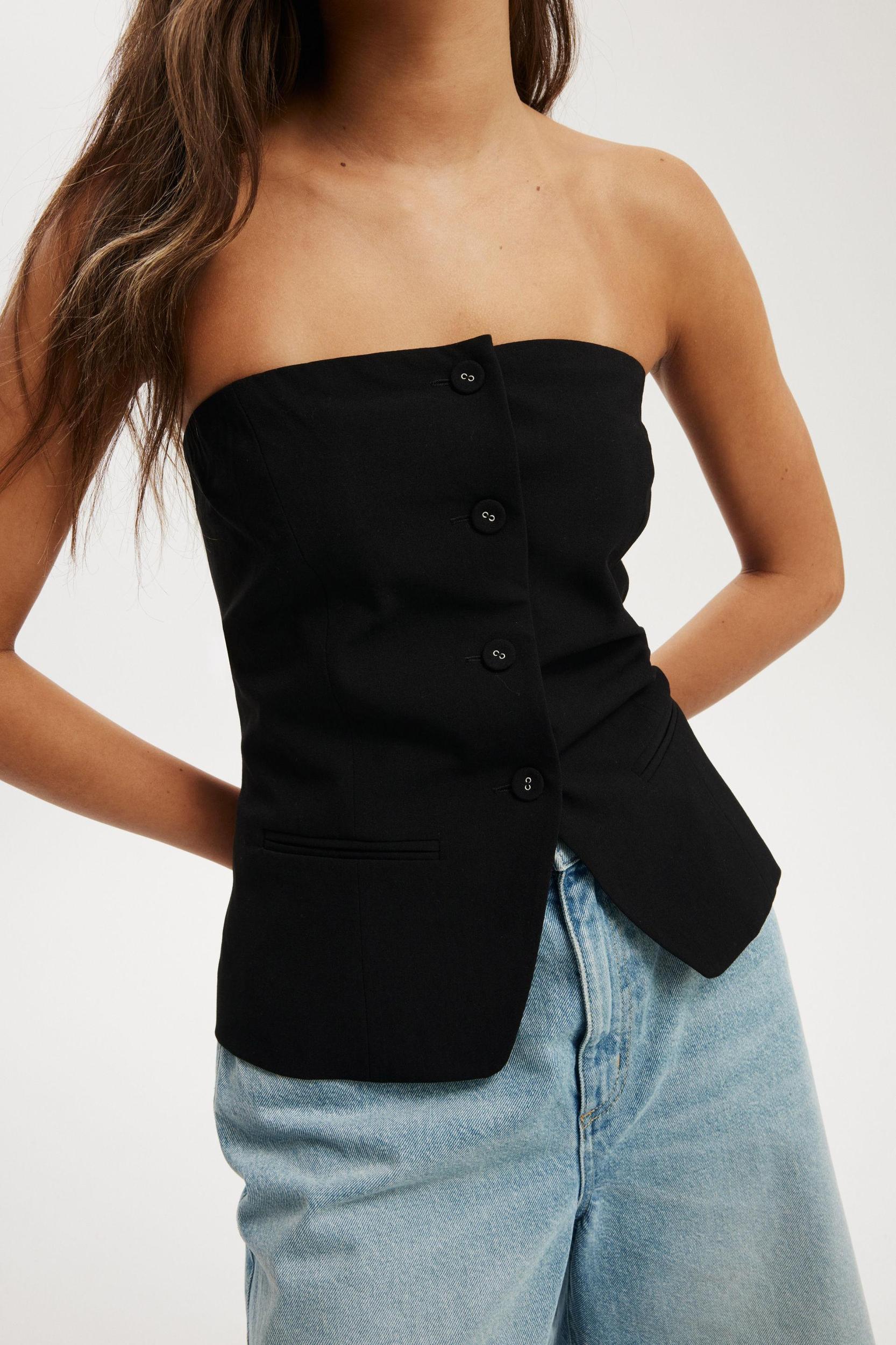 Luis Strapless Suiting Vest Product Image