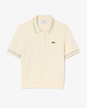 French Made Ribbed Cotton Polo Shirt Product Image