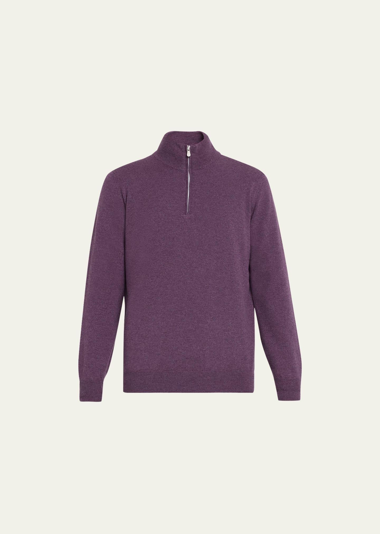 Mens Cashmere Quarter-Zip Sweater Product Image