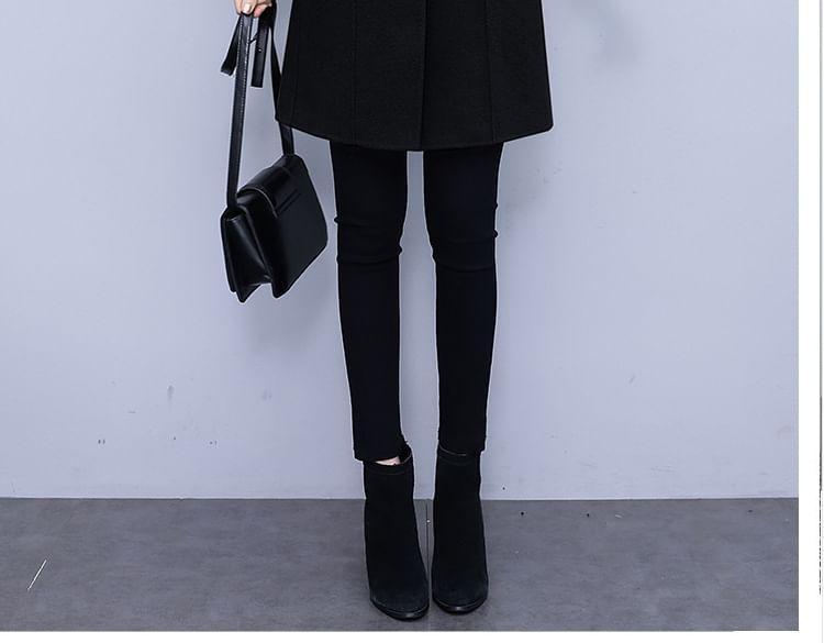 Collared Plain Button Coat Product Image