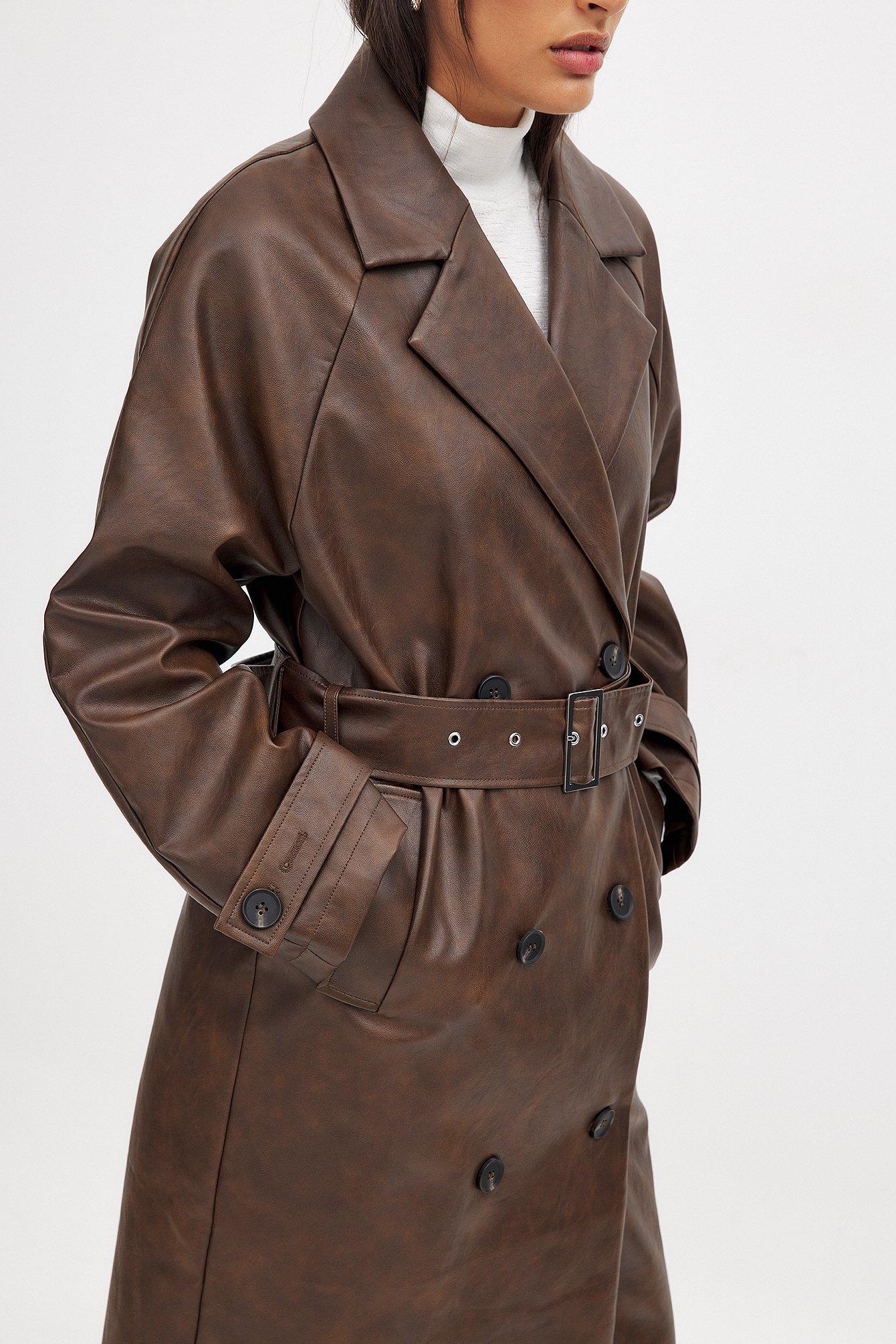 Belted Pu Trenchcoat Product Image