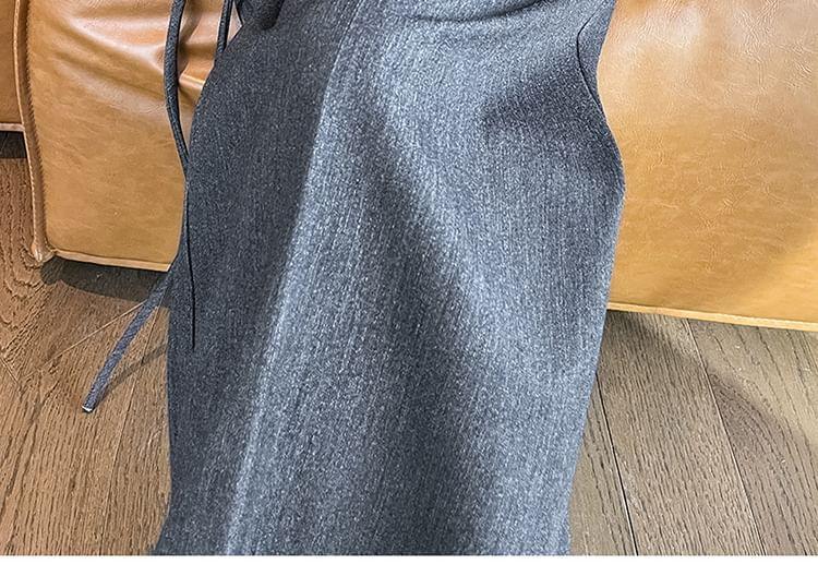 High Rise Plain Wide Leg Suit Pants (Various Designs) Product Image
