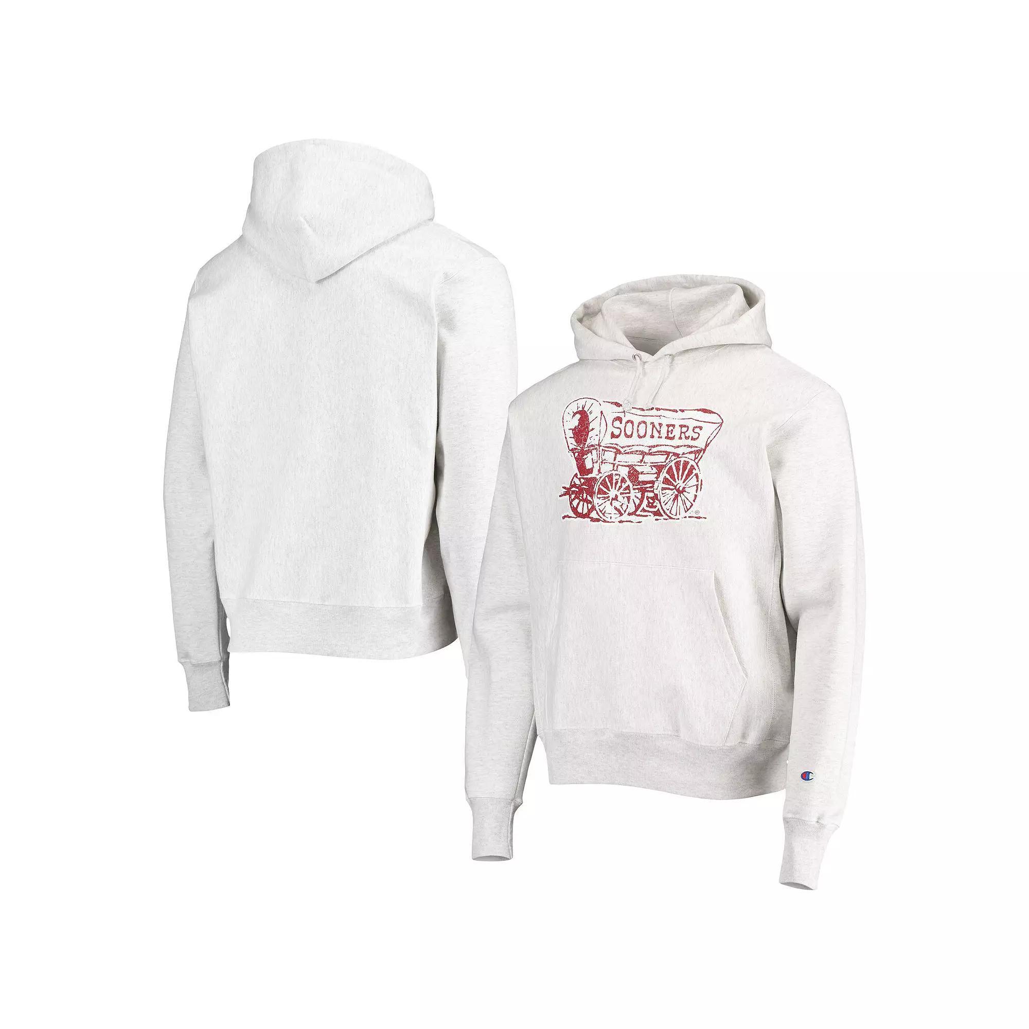 Men's Champion Heathered Gray Oklahoma Sooners Team Vault Logo Reverse Weave Pullover Hoodie, Size: Small, Grey Product Image