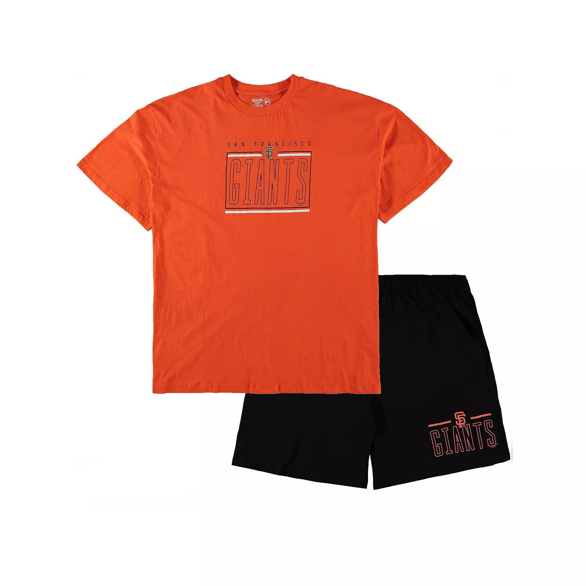 Mens Concepts Sport /Black San Francisco Giants Big & Tall T-Shirt & Shorts Sleep Set Product Image
