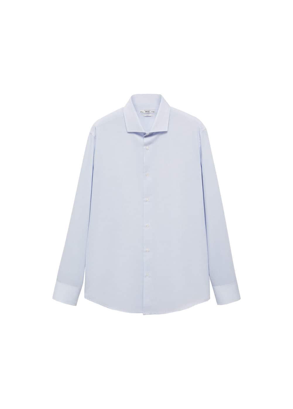 Slim-fit twill pinstripe suit shirt - Men | MANGO USA Product Image