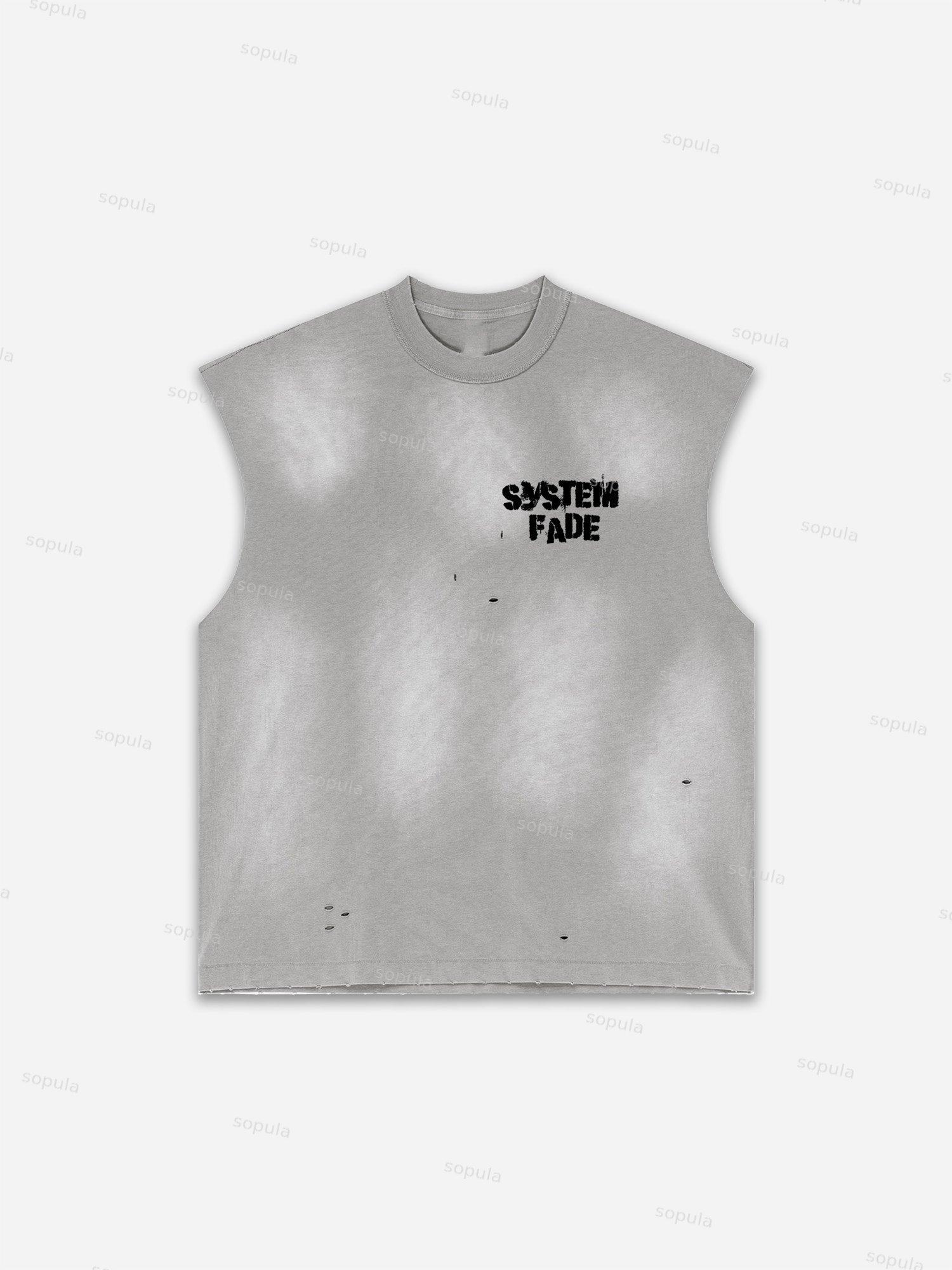 Future World Brainstorming Graphic Print Distressed Tank Top Product Image